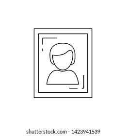 Portrait vector icon on white background