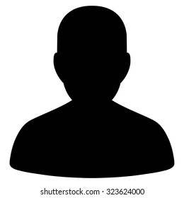 Portrait vector icon. Style is flat symbol, black color, rounded angles, white background.