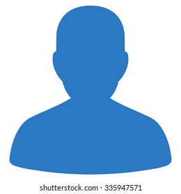 Portrait vector icon. Style is flat symbol, smooth blue color, rounded angles, white background.