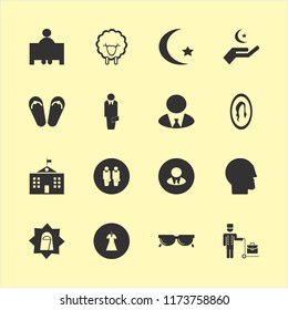 portrait vector icons set. with businessmen, human head, bellhop and businessman in set