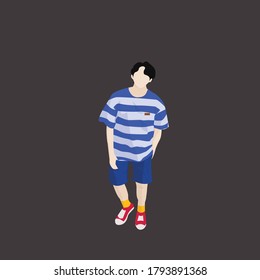 Portrait Vector Illustration of Cool Man