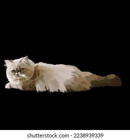 portrait or vector image of a cat relaxing