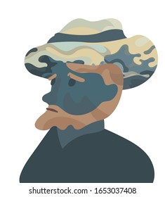 Portrait of Vincent Van Gogh.Vector illustration