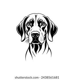 Portrait of a Vizsla Dog Vector isolated on white background, Dog Silhouettes. svg