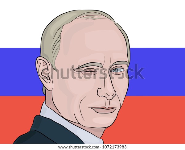 Portrait Vladimir Putin Winks President Russia Stock Vector (Royalty ...