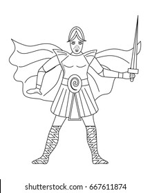 Portrait of a warrior, illustration