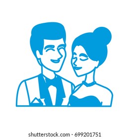 portrait wedding couple happy bride and groom together