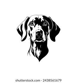Portrait of a Weimaraner Dog Vector isolated on white background, Dog Silhouettes. svg
