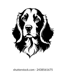 Portrait of a Welsh Springer Spaniel Dog Vector isolated on white background, Dog Silhouettes. svg