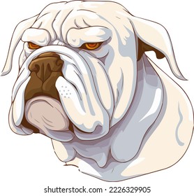 portrait of white buff dog cartoon. cartoon image of a dogs head isolated on a white background. vector illustration of cute dog. dog sticker, tshirts for logo, copy space. design assest. mascot style
