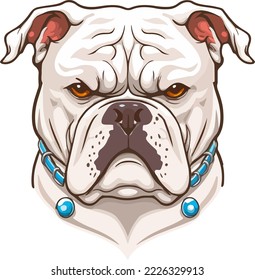 portrait of white buff dog cartoon. cartoon image of a dogs head isolated on a white background. vector illustration of cute dog. dog sticker, tshirts for logo, copy space. design assest. mascot style
