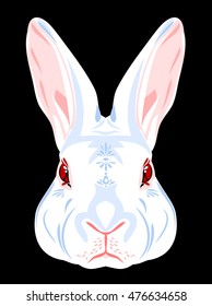Portrait of a white rabbit