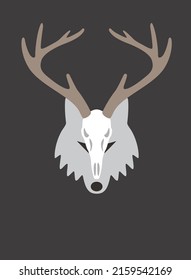Portrait of wolf, wearing something, cool style