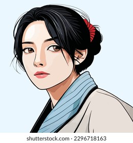 portrait of a woman with black hair