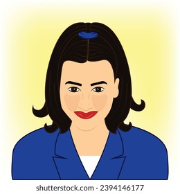 portrait of woman in blue jacket