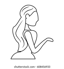portrait woman bride outline