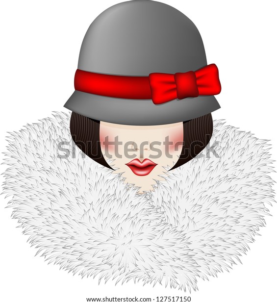 woman in hat and fur collar