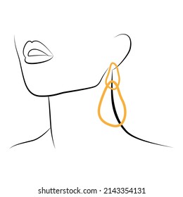 Portrait of a woman. Modern Minimalist female vector linear drawing. Portrait in a minimalist style.