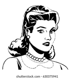 portrait woman pop art angry expression sketch
