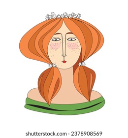Portrait of a woman with red hair