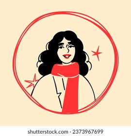 Portrait of a woman with a scarf