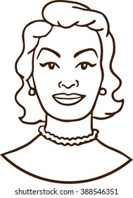 portrait of a woman a simple sign line