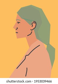 Portrait of a woman. Vector flat illustration.