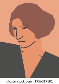 Portrait of a woman. Vector flat illustration.