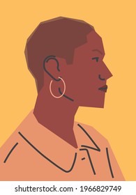 Portrait of a woman. Vector flat illustration.