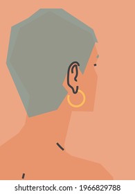 Portrait of a woman. Vector flat illustration.