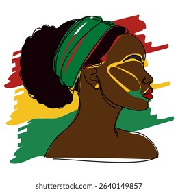 Portrait of a woman with vibrant colors representing cultural pride and heritage