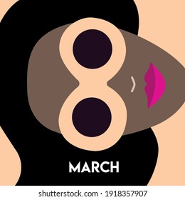 Portrait of a woman for women's day. March 8. Poster. Postcard. Black woman