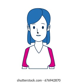 portrait woman young female cartoon people