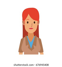 portrait woman young female cartoon people