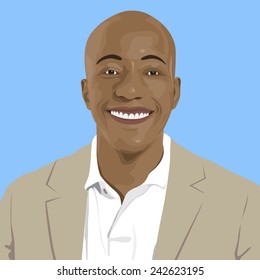 Portrait of Young African Descent Vector