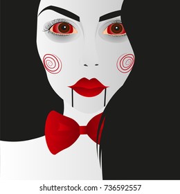 Portrait of a young beautiful girl in halloween 