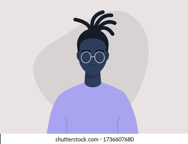 A Portrait Of A Young Black Male Character Wearing Dreadlocks