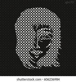 Portrait of a young man
Abstract author design style loft modern man shadow box gray hair eyes mouth black white illustration stock vector
