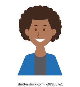 portrait of a young man character on white background