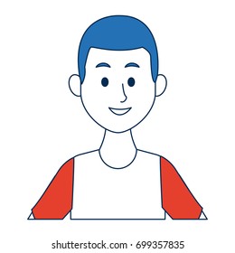 portrait of a young man character on white background