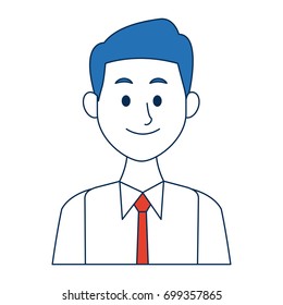 portrait of a young man character on white background
