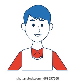 portrait of a young man character on white background