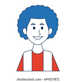 portrait of a young man character on white background