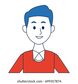 portrait of a young man character on white background