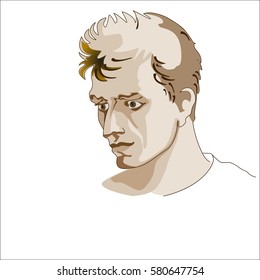 portrait of a young man. focused view.