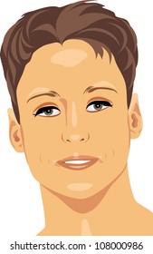 Portrait of a young man. Vector
