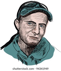 Retrato de un joven. Pasos de vectores8