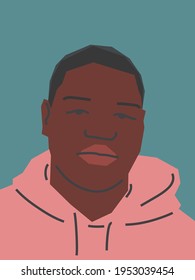 Portrait of a young man. Vector flat illustration.