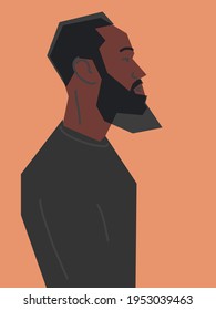 Portrait of a young man. Vector flat illustration.