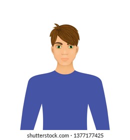 Portrait of a young man. Vector illustration. - Vector